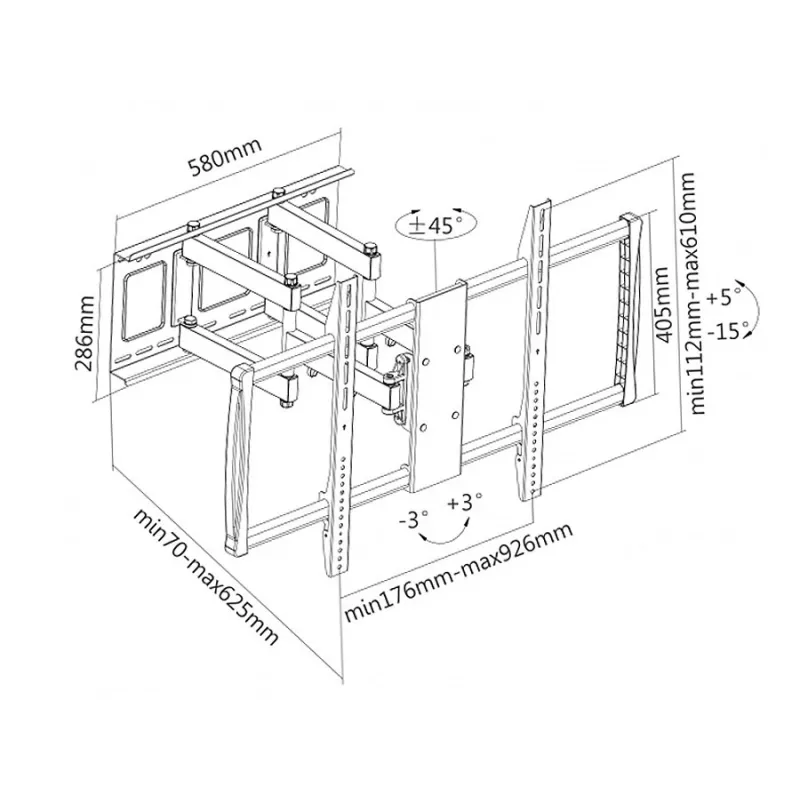 Maclean MC-679 muurbeugel voor LED / PLASMA / LCD tv – max. 80 kg