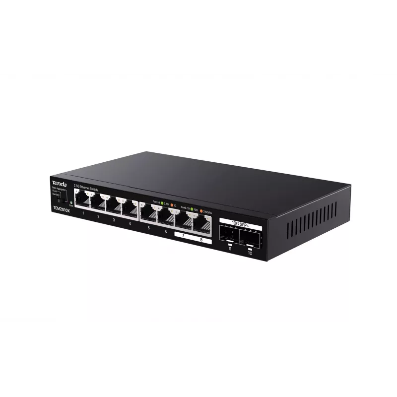 Tenda TEM2010X netwerkswitch 2.5G Ethernet (100/1000/2500) desktop zwart