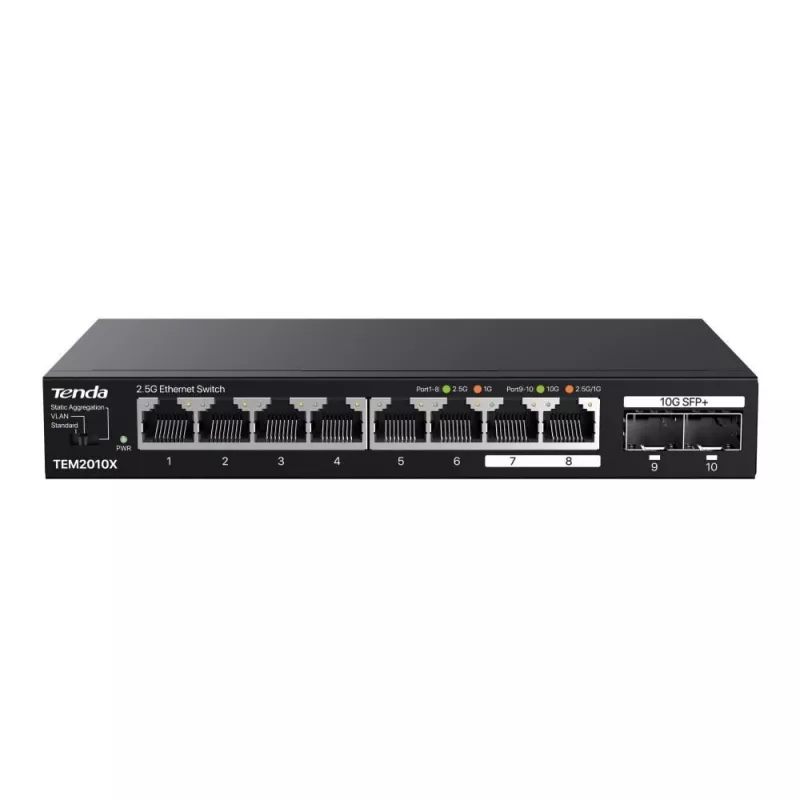 Tenda TEM2010X netwerkswitch 2.5G Ethernet (100/1000/2500) desktop zwart