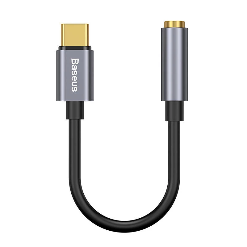 Baseus L54 audio-adapter USB-C + ministekker 3,5 mm (zwart+grijs)