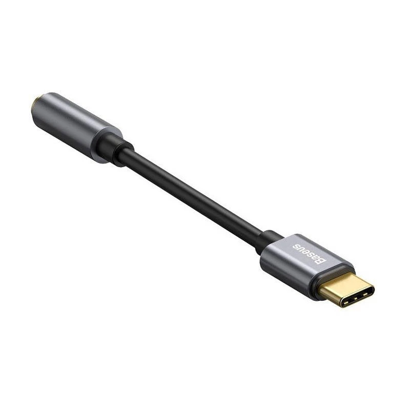 Baseus L54 audio-adapter USB-C + ministekker 3,5 mm (zwart+grijs)