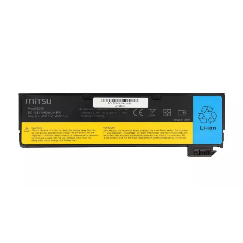 Accu voor Lenovo T440, X240 4400 mAh (48 Wh) 10,8 - 11,1 Volt