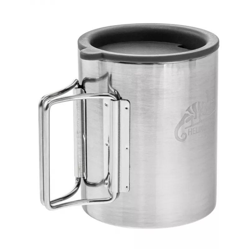 Helikon thermobeker met deksel 250 ml zilver, zwart