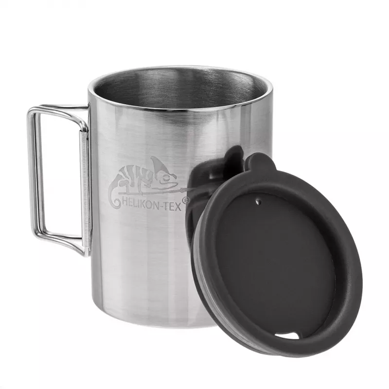 Helikon thermobeker met deksel 250 ml zilver, zwart