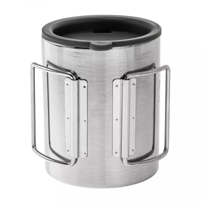 Helikon thermobeker met deksel 250 ml zilver, zwart