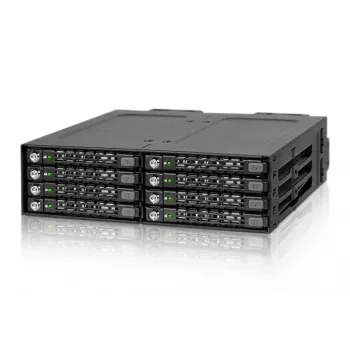 ICY DOCK - ToughArmor - MB998SK-B - 8x2.5 SATA HDD hot swap mobiel rack - HDD-drager - 40mm ventilator - aluminium - LED - SATA 6Gbit/s - tot 7mm bouwhoogte