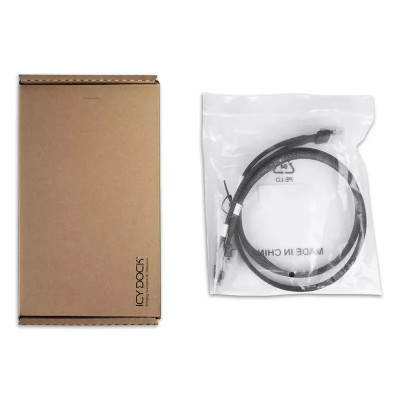 ICY DOCK - SlimSAS 8i SFF-8654 naar 2x SlimSAS 4i SFF-8654 kabel - 0,5M