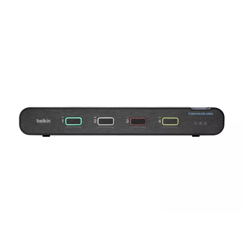 Belkin Universal Secure KVM-switch F1DN104KVM-UNN4, 4 poorten, enkel scherm, DP/HDMI naar DP/HDMI, 2e generatie, zonder CAC, PP4.0