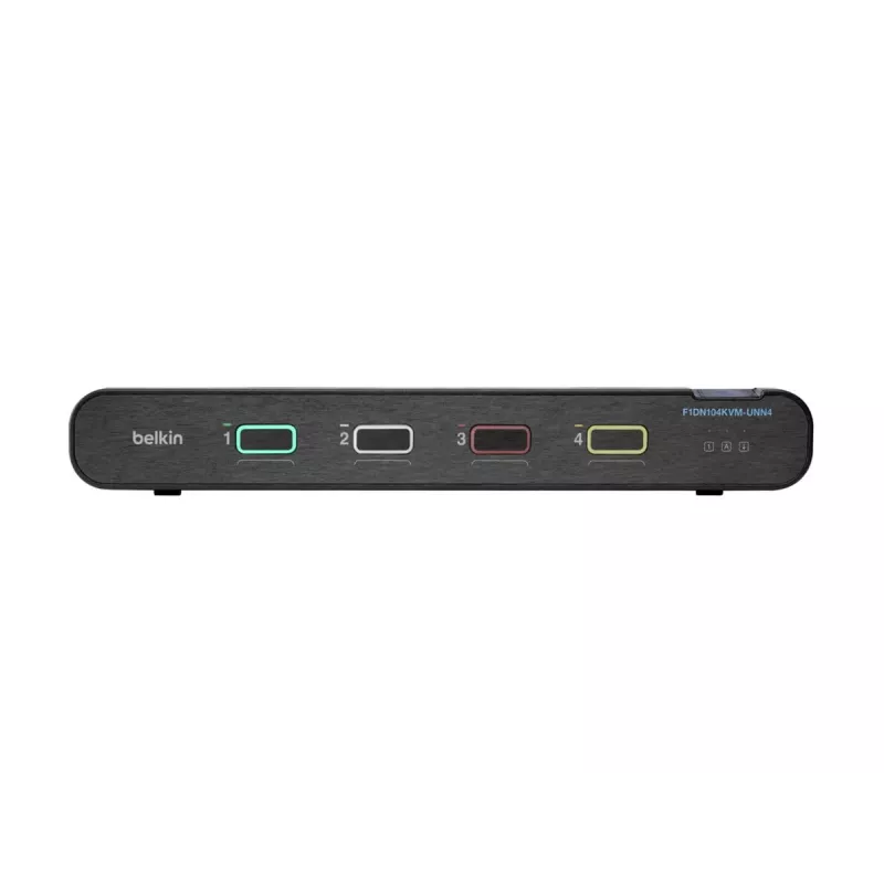 Belkin Universal Secure KVM-switch F1DN104KVM-UNN4, 4 poorten, enkel scherm, DP/HDMI naar DP/HDMI, 2e generatie, zonder CAC, PP4.0