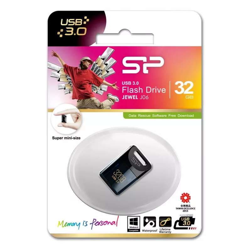 SILICON POWER Jewel J06 - USB-flashdrive - 32GB - USB3.0 - donkerblauw (SP032GBUF3J06V1D)