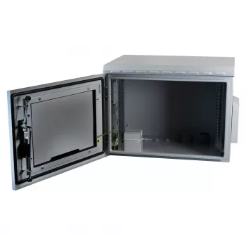 19-inch wandkast IP55 EFB Elektronik 7U glazen deur diepte 450 mm, staal gelast, IP55, draaglast 100 kg