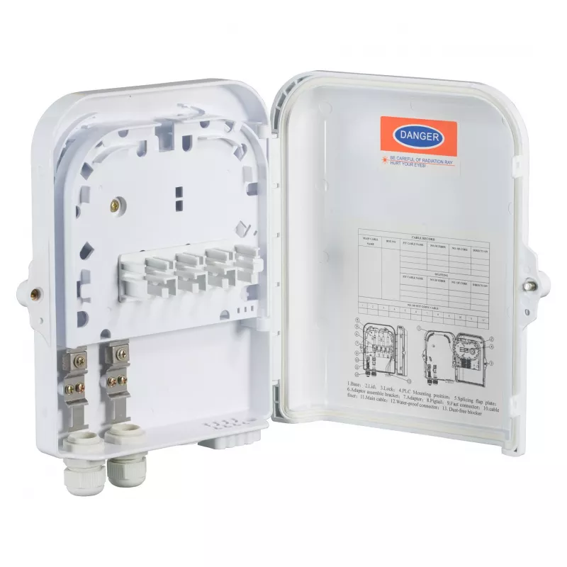 FTTH IP65 aansluitbox voor 16 vezels, 8 splitters en vezeloverlengte fabrikant: EFB-Elektronik (FTTH-BOX-OUT-2)