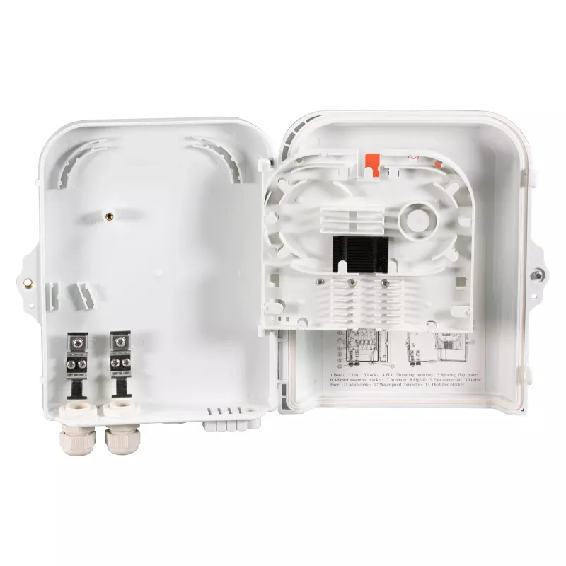 FTTH IP65 aansluitbox voor 16 vezels, 8 splitters en vezeloverlengte fabrikant: EFB-Elektronik (FTTH-BOX-OUT-2)