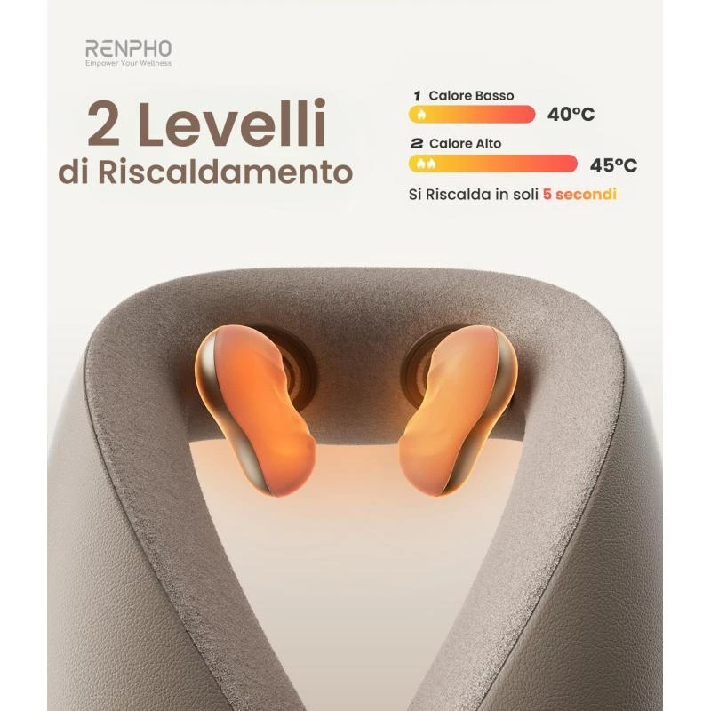 RENPHO R-L001 grijs draagbare elektrische nekmasseur