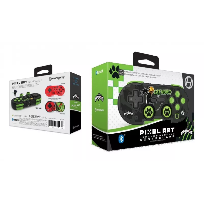 Hyperkin M01328-MTCN, gamepad, Android, MAC, Nintendo Switch, Nintendo Switch OLED, PC, iOS, Select-knop, Start-knop, draadloos, Bluetooth, 9 m