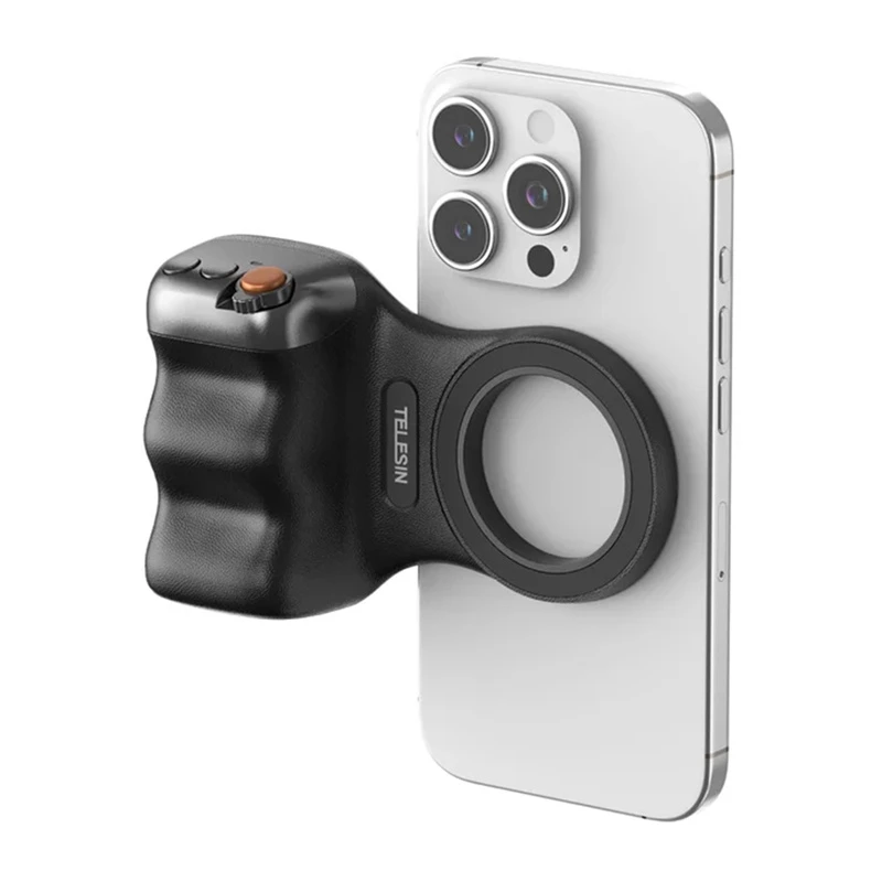 TELESIN magnetische MagSafe-greephouder met Bluetooth-afstandsbediening voor iPhone / P5-mp-001bk