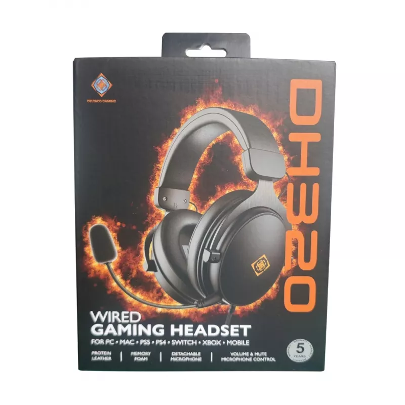 Deltaco GAM-190 gaming-headset proteinleer 3,5 mm kabel zwart