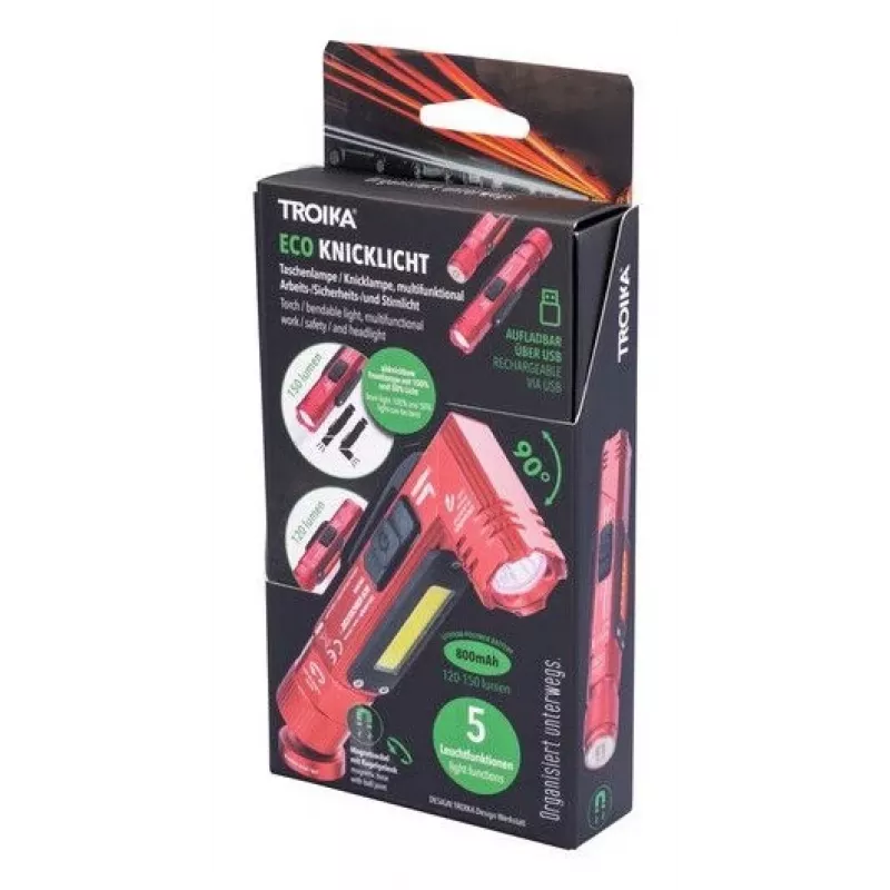 TROIKA zaklamp ECO KNICKLICHT rood (TOR55/RD)