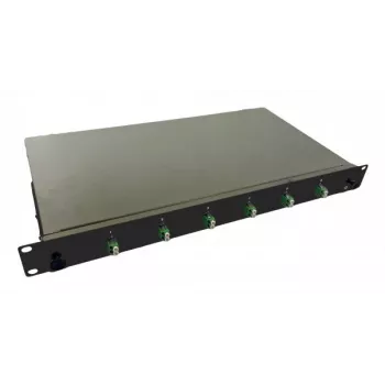 helos glasvezel 19 lasdoos 6 x LC/APC duplex OS2, lasgereed, zwart