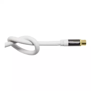 Antennekabel SmartFLEX, IEC/coax stekker naar bus, verguld, viervoudig afgeschermd, afscherming 120 dB, wit, 1,5 m, Good Connections® (GC-M2042)