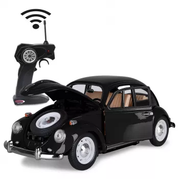 Jamara VW Beetle RC Diecast 1:18 zwart 27 MHz – op afstand bestuurbare elektrische RC-auto