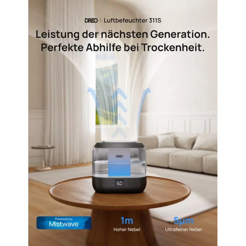 Dreo - luchtbevochtiger 420S 4L, 36h, 420 - smart