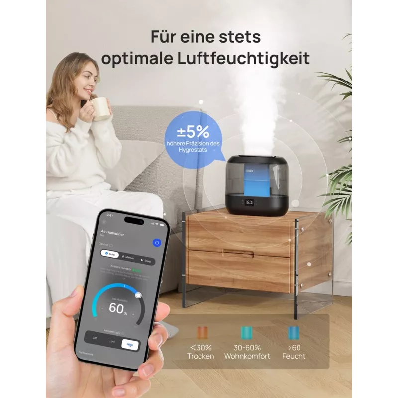 Dreo - luchtbevochtiger 420S 4L, 36h, 420 - smart