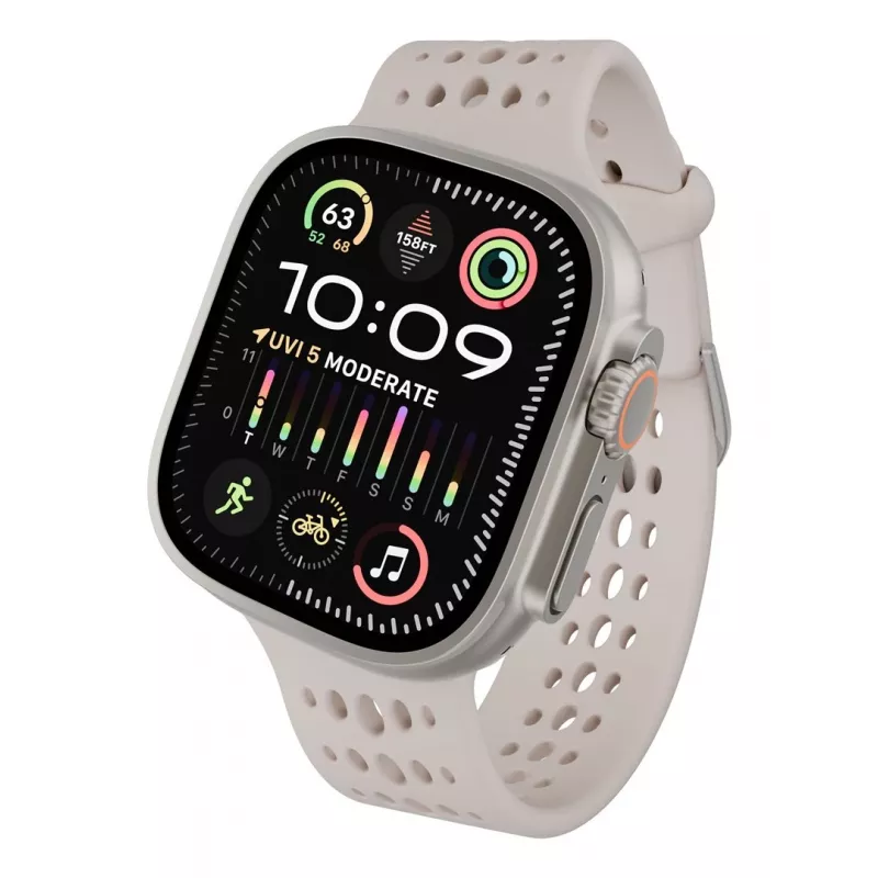 Decoded Silicone Ares O Band – siliconenband voor Apple Watch 44/46/49 mm (ton)