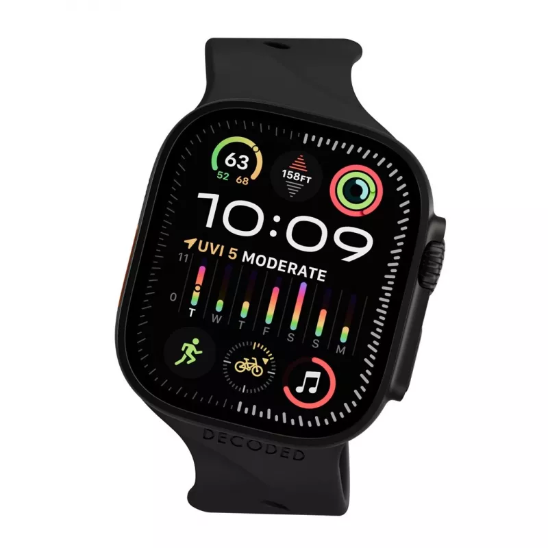 Decoded Silicone Ares Splice Band - siliconenband voor Apple Watch 40/42 mm (zwart)