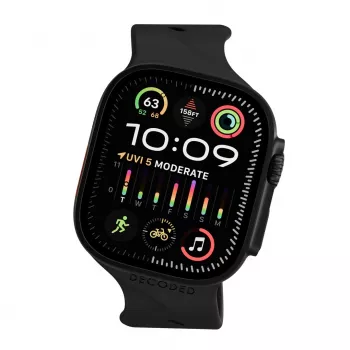 Decoded Silicone Ares Splice Band - siliconenband voor Apple Watch 44/46/49 mm (zwart)