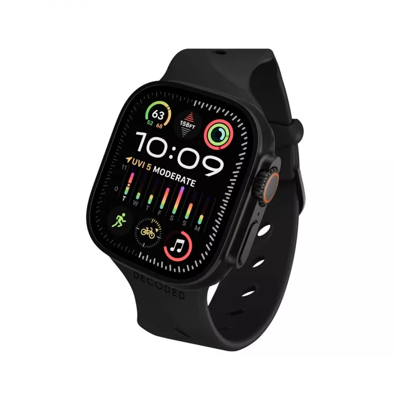 Decoded Silicone Ares Splice Band - siliconenband voor Apple Watch 44/46/49 mm (zwart)