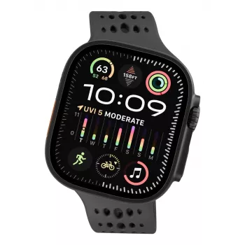 Decoded Silicone Ares O Band - siliconenband voor Apple Watch 44/46/49 mm (zwart)