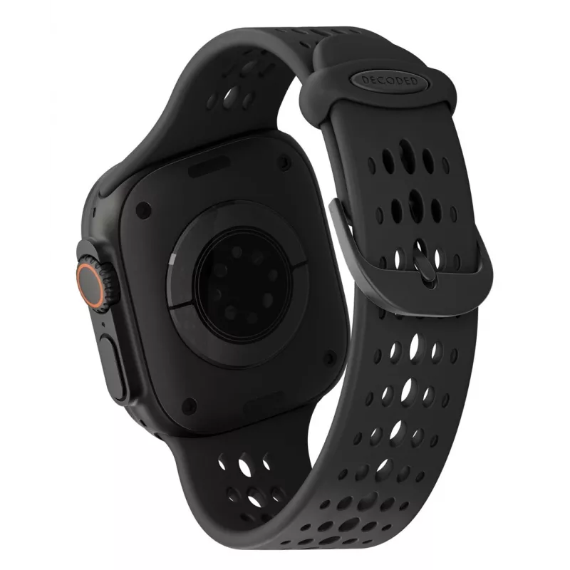 Decoded Silicone Ares O Band - siliconenband voor Apple Watch 44/46/49 mm (zwart)