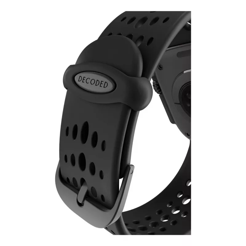 Decoded Silicone Ares O Band - siliconenband voor Apple Watch 44/46/49 mm (zwart)