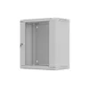 Rackkast wandmontage 19 inch 12HE 540x350 grijs glazen deur (flat pack)