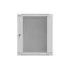 Rackkast wandmontage 19 inch 12HE 540x350 grijs glazen deur (flat pack)