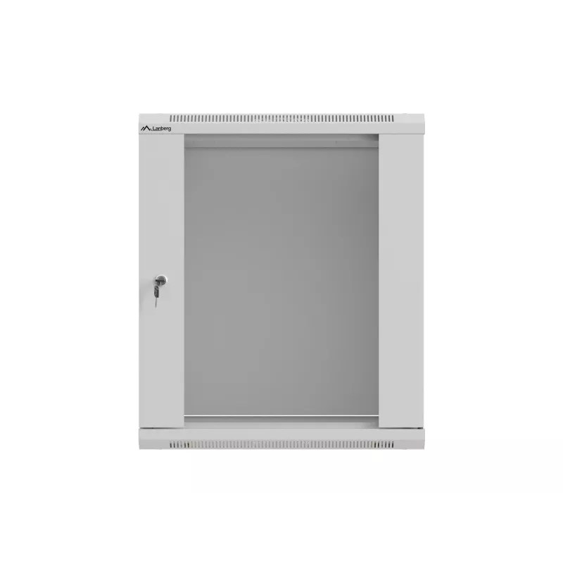 Rackkast wandmontage 19 inch 12HE 540x350 grijs glazen deur (flat pack)
