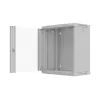 Rackkast wandmontage 19 inch 12HE 540x350 grijs glazen deur (flat pack)