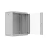 Rackkast wandmontage 19 inch 12HE 540x350 grijs glazen deur (flat pack)