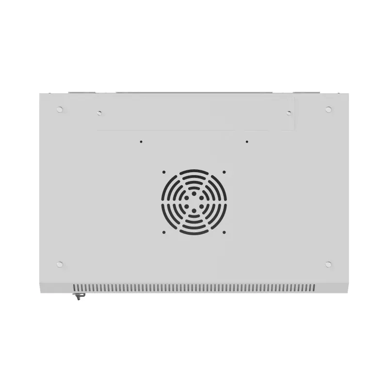 Rackkast wandmontage 19 inch 12HE 540x350 grijs glazen deur (flat pack)