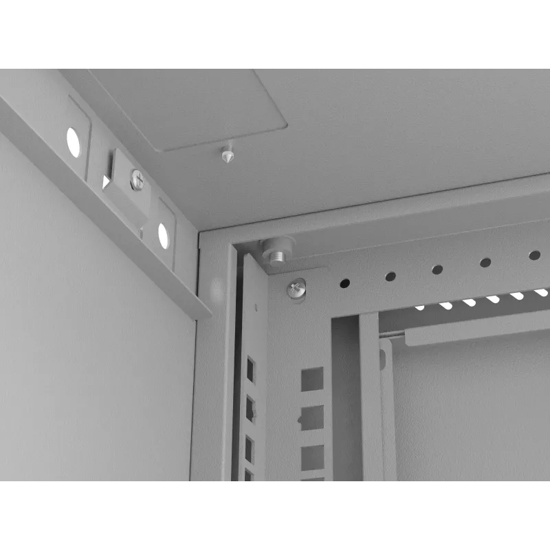 Rackkast wandmontage 19 inch 12HE 540x350 grijs glazen deur (flat pack)