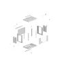 Rackkast wandmontage 19 inch 12HE 540x350 grijs glazen deur (flat pack)
