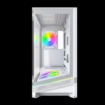Montech Sky 3 pc-behuizing, midi-tower, ATX, ARGB, gehard glas – wit