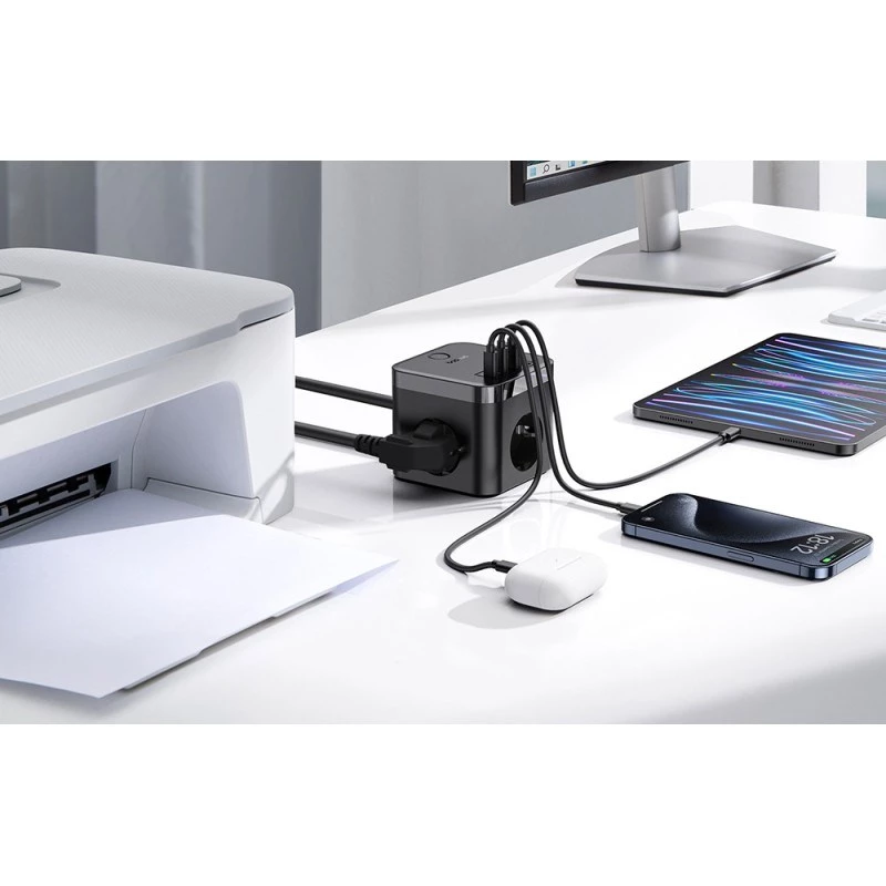 Baseus PowerCombo universeel meervoudig stopcontact binnenelement zwart