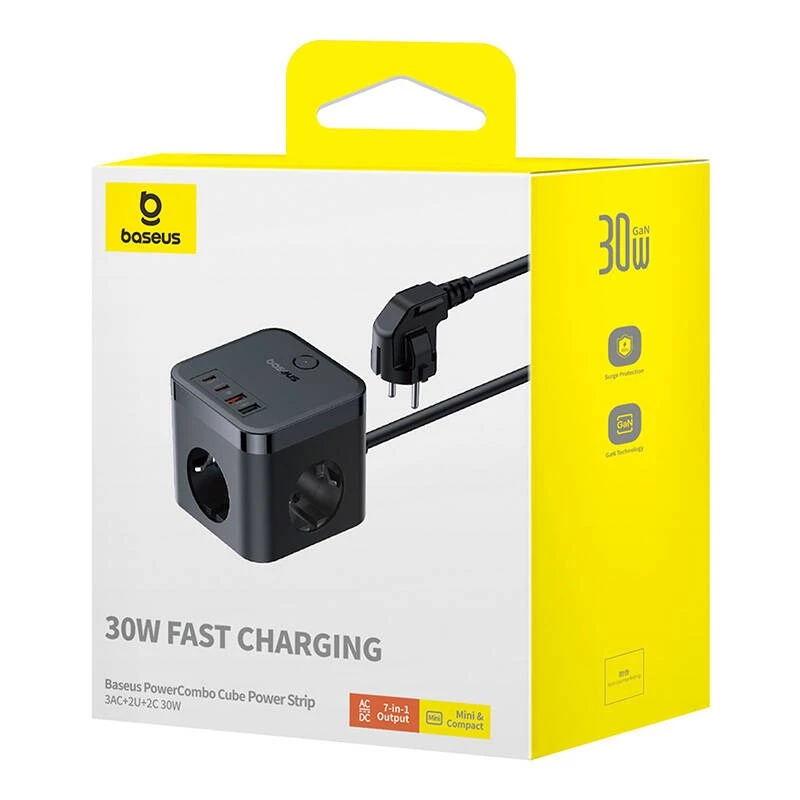 Baseus PowerCombo universeel meervoudig stopcontact binnenelement zwart