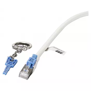 EFB RJ45-patchkabel Cat.6A S/FTP LSZH BC AWG26 afsluitbaar wit 0,5m