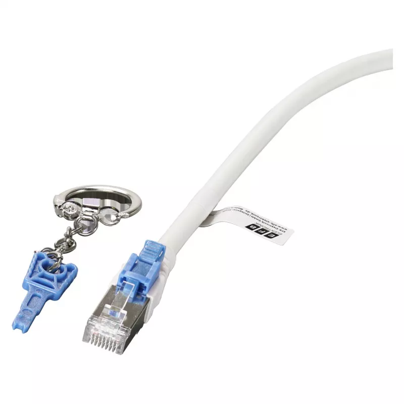 EFB RJ45-patchkabel Cat.6A S/FTP LSZH BC AWG26 afsluitbaar wit 0,5m