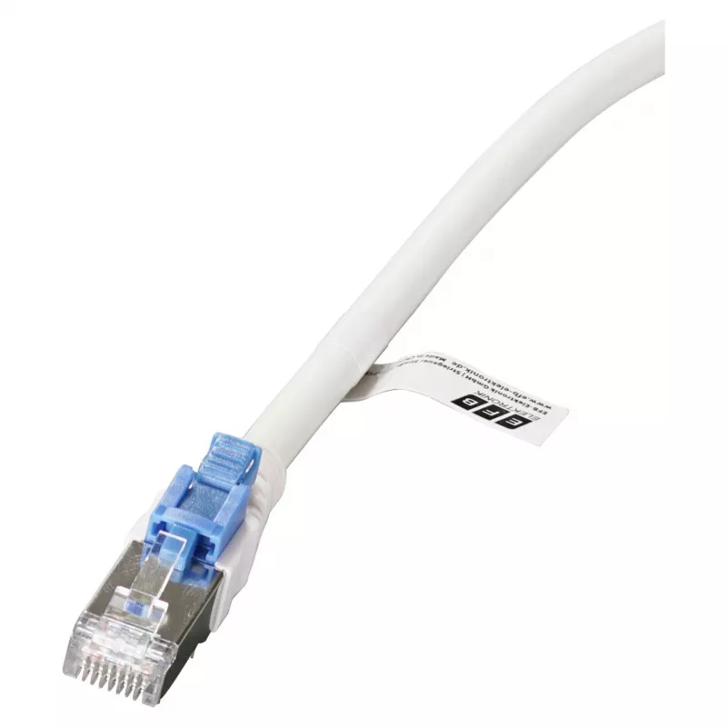EFB RJ45-patchkabel Cat.6A S/FTP LSZH BC AWG26 afsluitbaar wit 0,5m