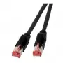 EFB RJ45-patchkabel Cat.6A S/FTP LSZH Draka UC900 TM21 zwart 0,25m