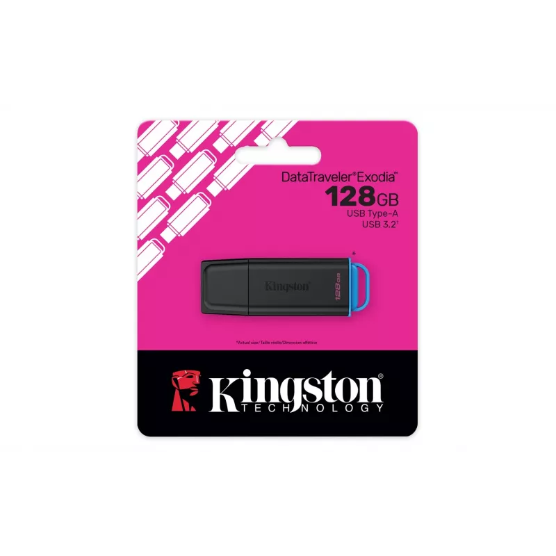 Kingston Technology DataTraveler 128GB draagbare USB 3.2 Gen 1 Exodia zwart/blauw